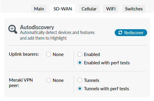 SD-WAN Tab Meraki