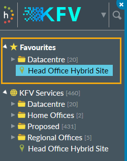 Favourites in Network Explorer