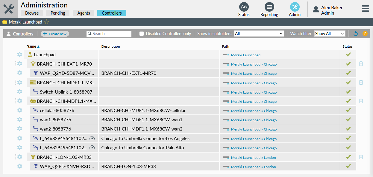 Admin Controller page